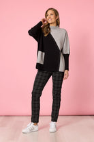 Threadz & Clarity - Cannes Spliced Knit | Black/Grey - Knitwear - Silvermaple Boutique 