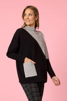 Threadz & Clarity - Cannes Spliced Knit | Black/Grey - Knitwear - Silvermaple Boutique 