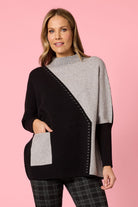 Threadz & Clarity - Cannes Spliced Knit | Black/Grey - Knitwear - Silvermaple Boutique 