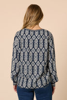 Threadz & Clarity - Lola Print Top | Navy/White - Top - Silvermaple Boutique 