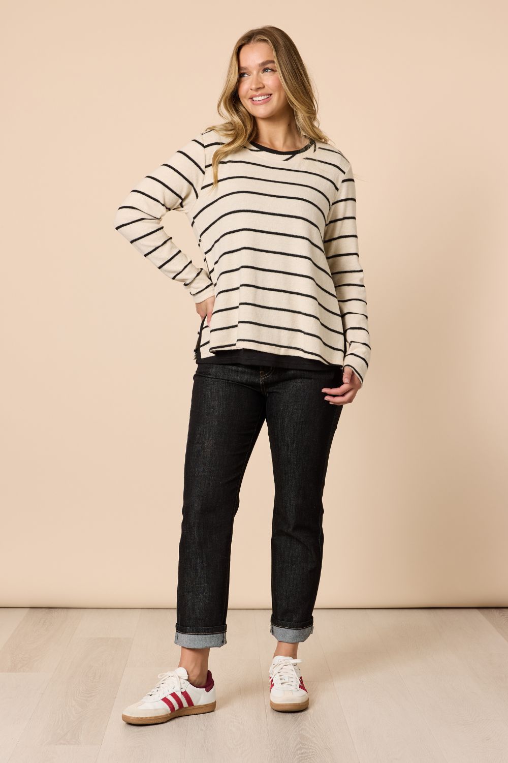 Threadz & Clarity - Wall Street 2 in 1 Top | Ivory/Black - Top - Silvermaple Boutique 