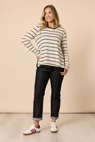Threadz & Clarity - Wall Street 2 in 1 Top | Ivory/Black - Top - Silvermaple Boutique 