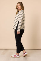 Threadz & Clarity - Wall Street 2 in 1 Top | Ivory/Black - Top - Silvermaple Boutique 