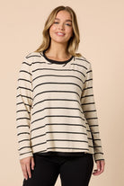 Threadz & Clarity - Wall Street 2 in 1 Top | Ivory/Black - Top - Silvermaple Boutique 