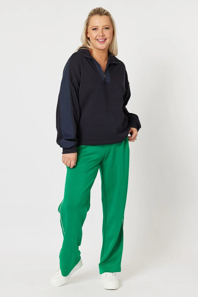 Threadz & Clarity Urban Zip Sweatshirt | Navy_Silvermaple Boutique
