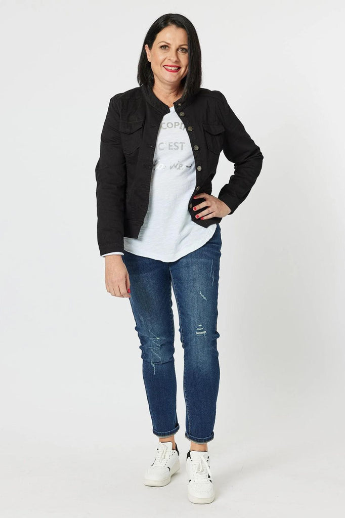 Threadz & Clarity Maggie Denim Jacket | Black_Silvermaple Boutique