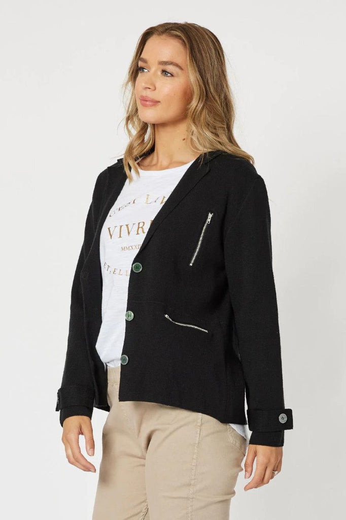 Threadz & Clarity Tasha Knit Jacket | Black _Silvermaple Boutique