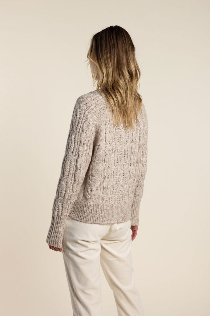 Two T's Crew Neck Cable | Marshmallow _Silvermaple Boutique