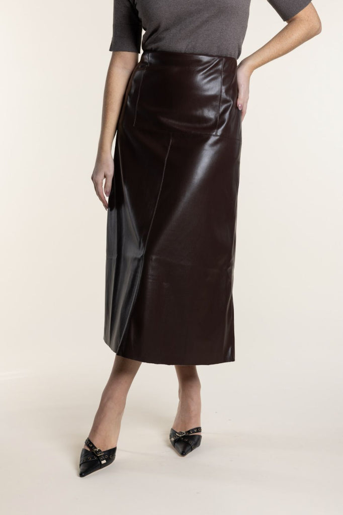 Two T's Faux Leather Skirt | Coco_Silvermaple Boutique