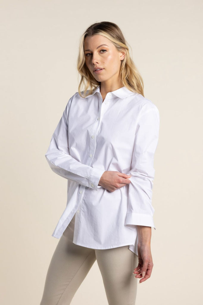 Two T's Cotton Shirt | White _Silvermaple Boutique