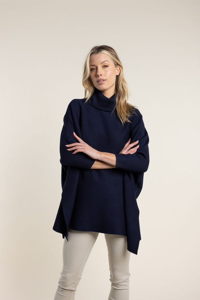 Two T's Oversized Sweater | Navy_Silvermaple Boutique
