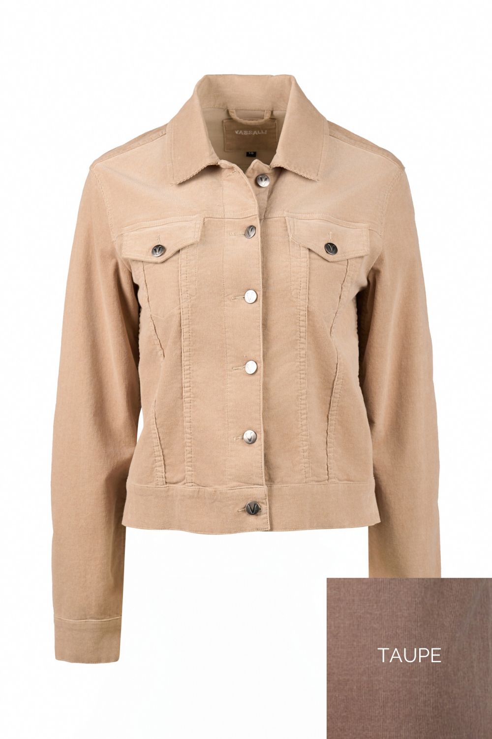 Vassalli - Pinwale Cord Denim Jacket | Taupe - Jacket - Silvermaple Boutique 