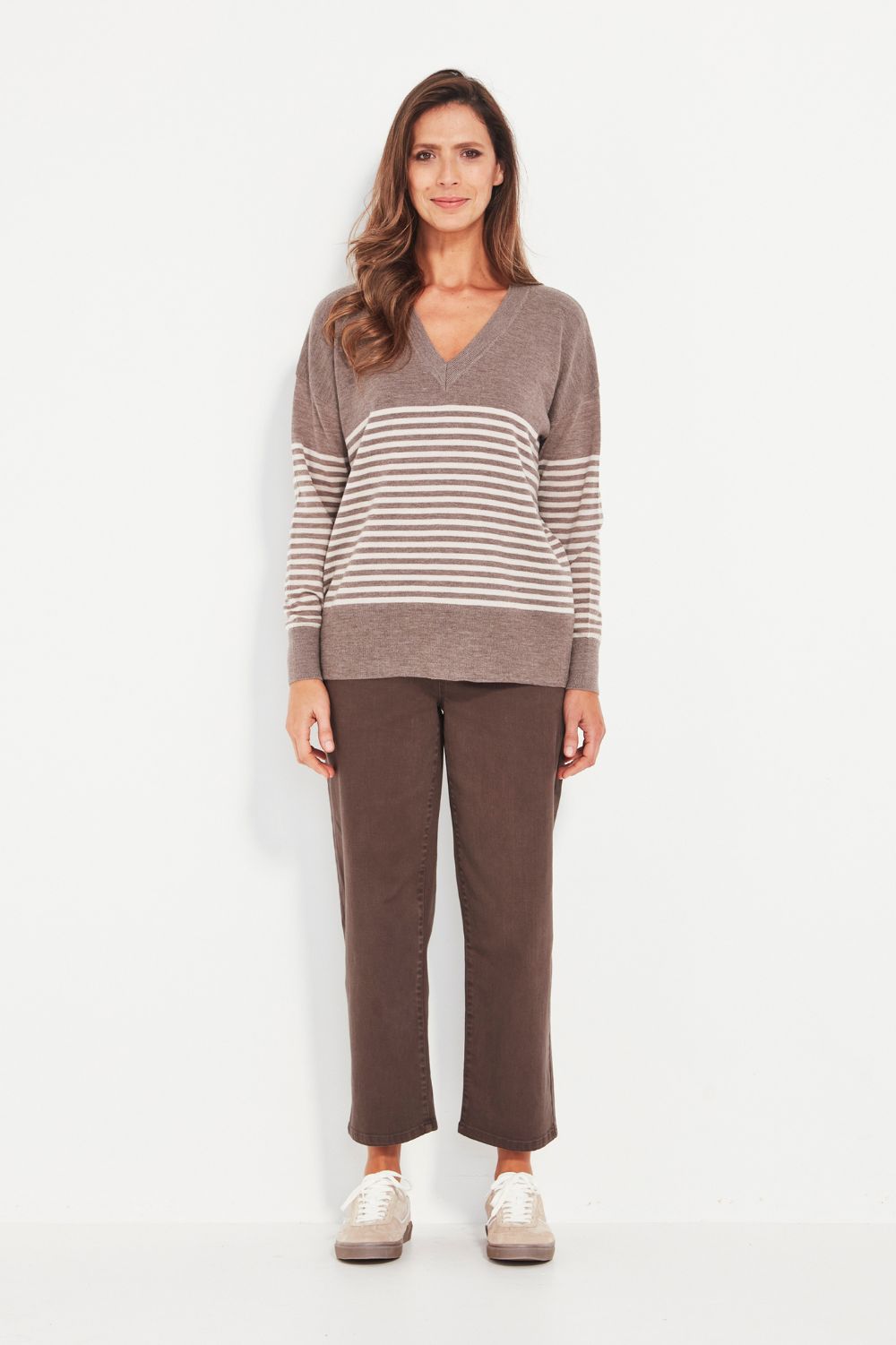 Verge - Verge Brag Sweater | Truffle Stripe - Jumper - Silvermaple Boutique 