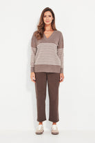 Verge - Verge Brag Sweater | Truffle Stripe - Jumper - Silvermaple Boutique 