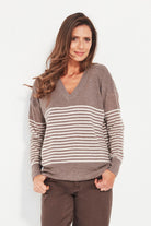 Verge - Verge Brag Sweater | Truffle Stripe - Jumper - Silvermaple Boutique 