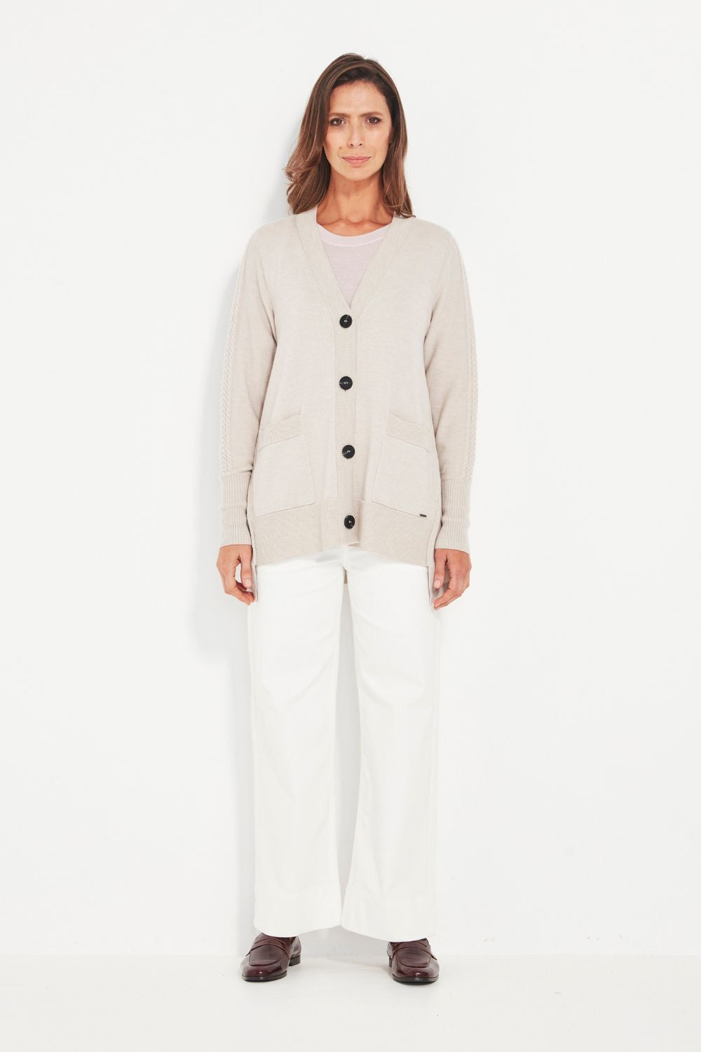 Verge - Verge Cherish Cardi | Chalk Marle - Cardigan - Silvermaple Boutique 