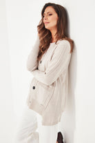 Verge - Verge Cherish Cardi | Chalk Marle - Cardigan - Silvermaple Boutique 