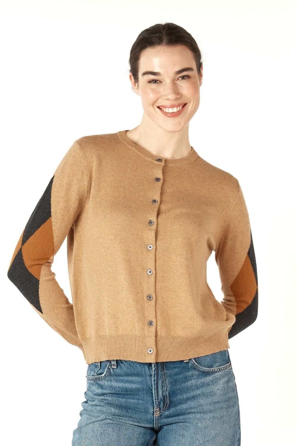 Zaket & Plover - Diamond Dapper Cardi | Camel - Knitwear - Silvermaple Boutique 