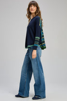 Zaket & Plover - Textured Swing Jumper | Dark Denim - Jumper - Silvermaple Boutique 