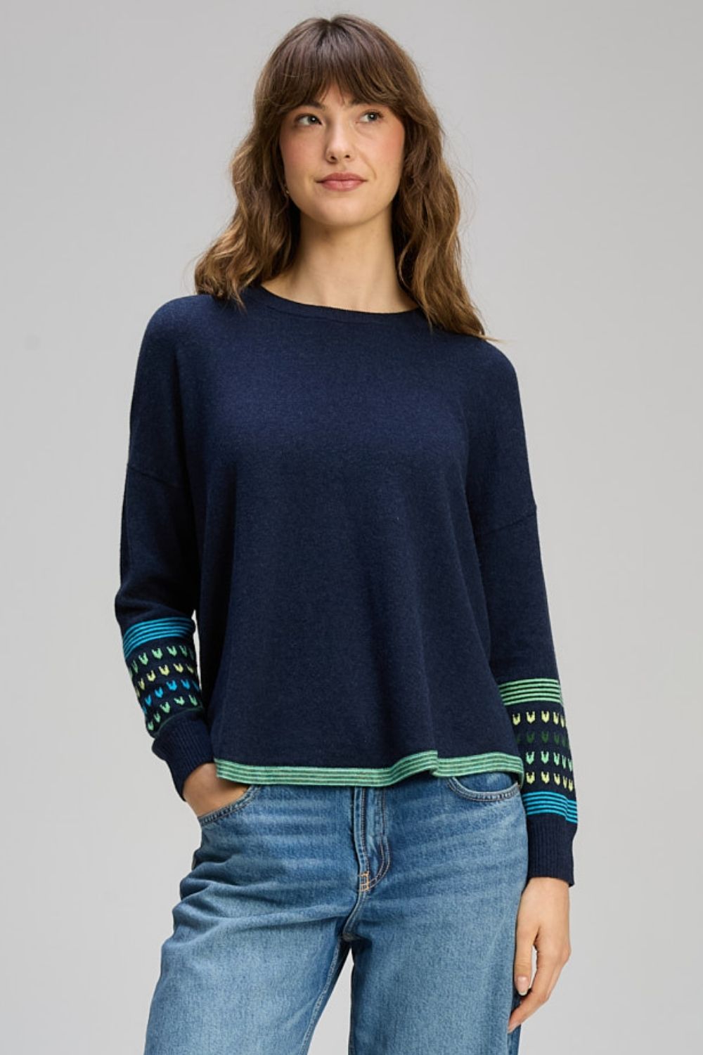 Zaket & Plover - Textured Swing Jumper | Dark Denim - Jumper - Silvermaple Boutique 