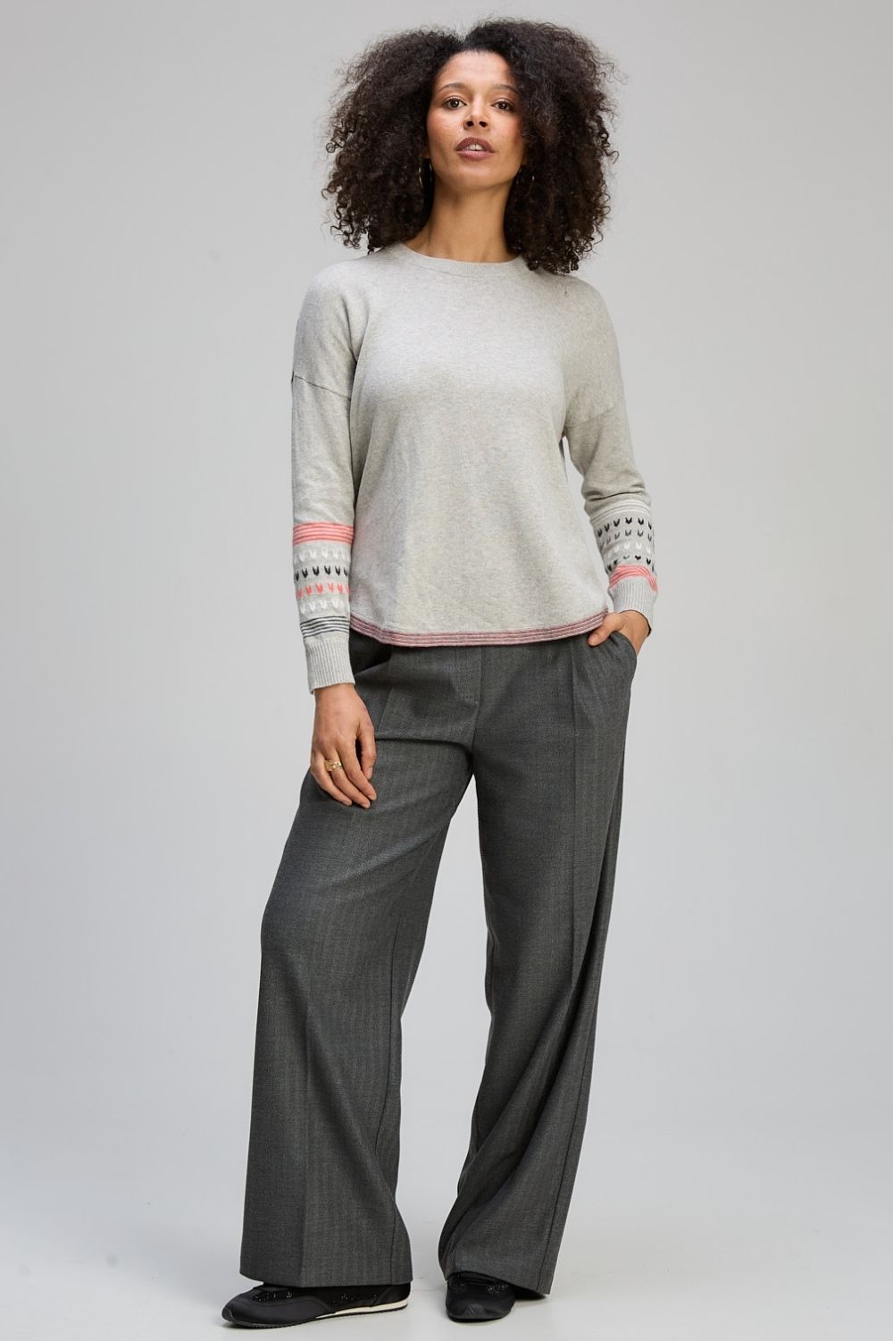 Zaket & Plover - Textured Swing Jumper | Light Marl - Jumper - Silvermaple Boutique 