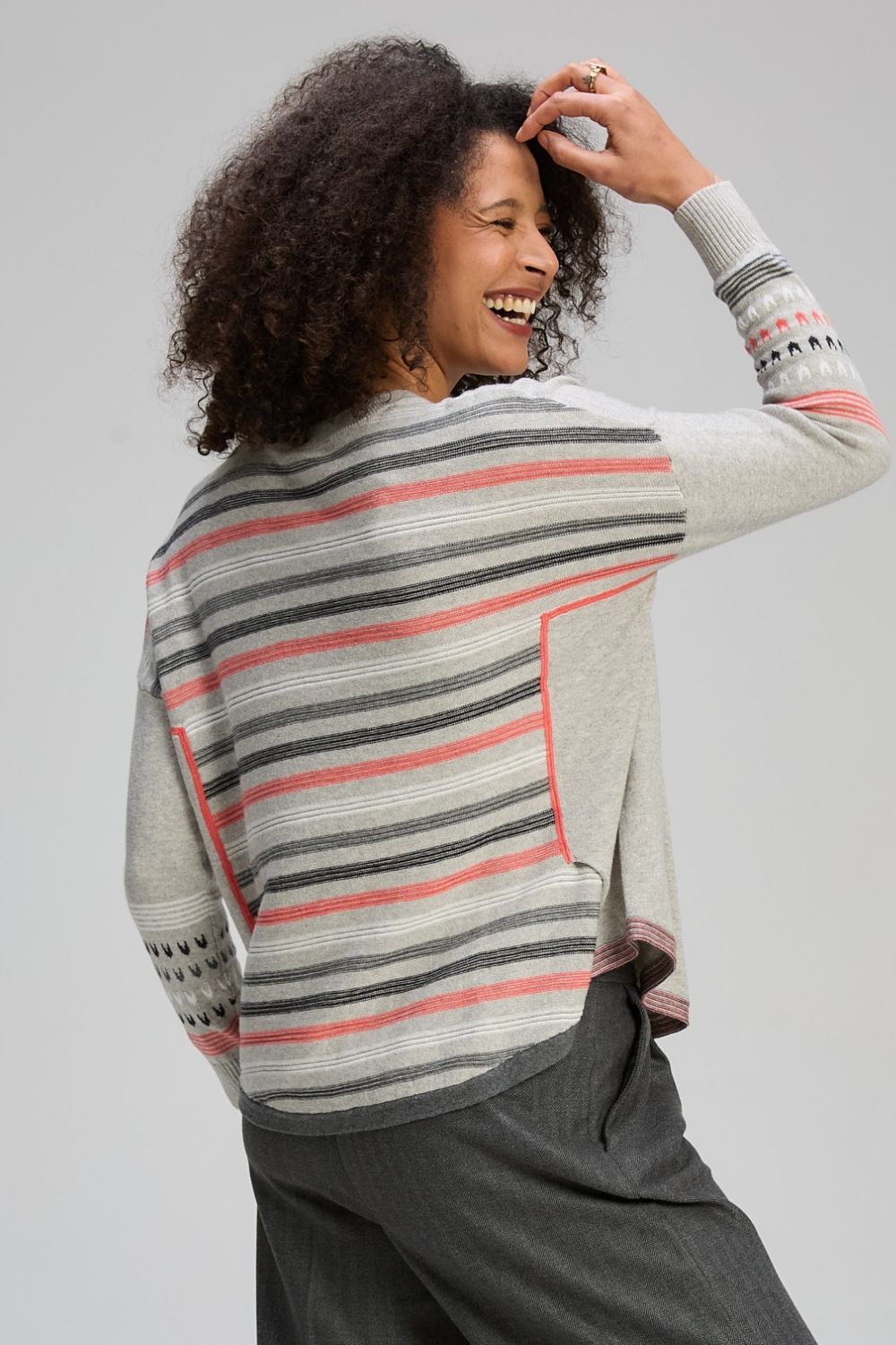 Zaket & Plover - Textured Swing Jumper | Light Marl - Jumper - Silvermaple Boutique 