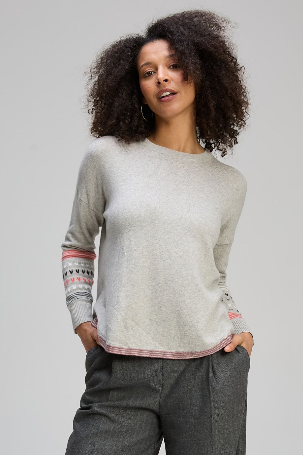 Zaket & Plover - Textured Swing Jumper | Light Marl - Jumper - Silvermaple Boutique 