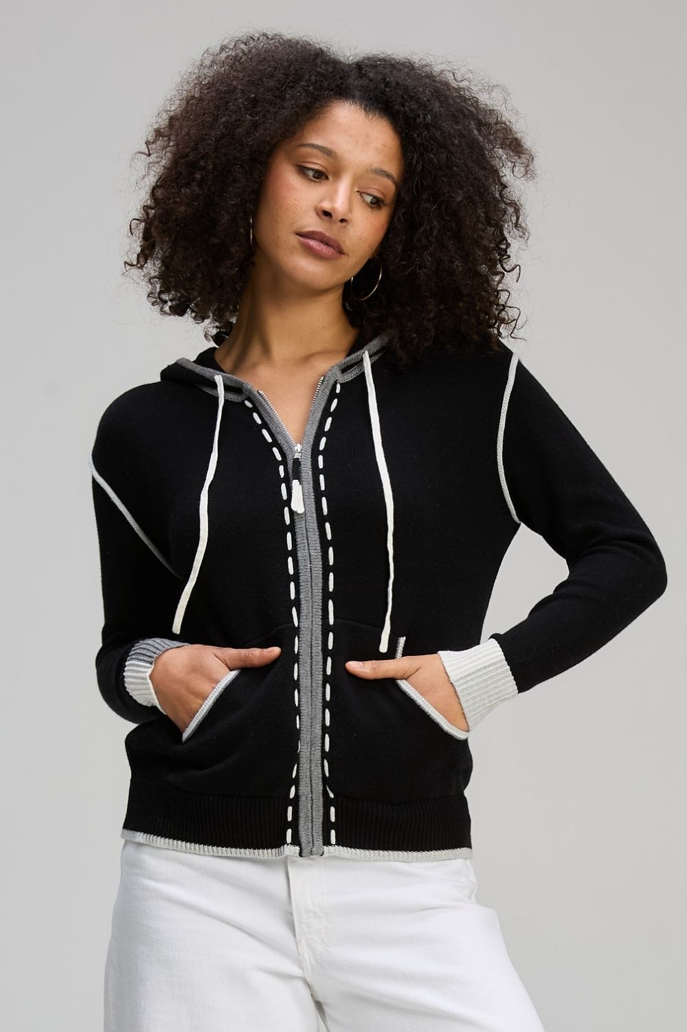 Zaket & Plover - Threaded Hoodie | Black - Jumper - Silvermaple Boutique 