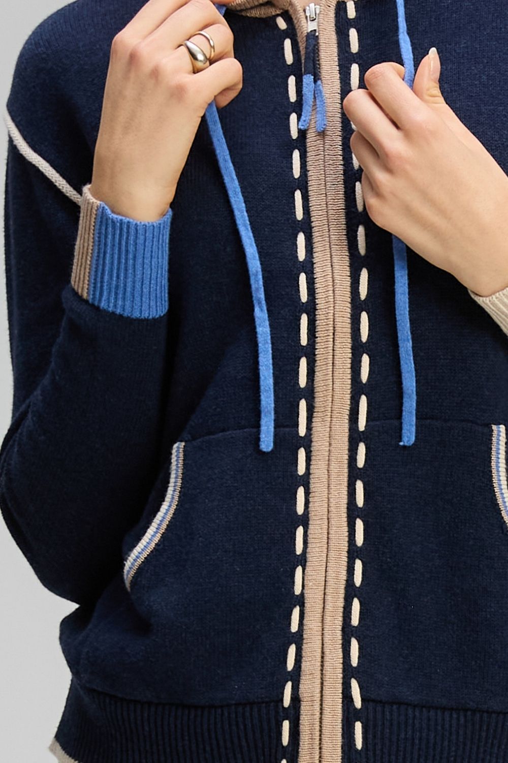 Zaket & Plover - Threaded Hoodie | Dark Denim - Jumper - Silvermaple Boutique 