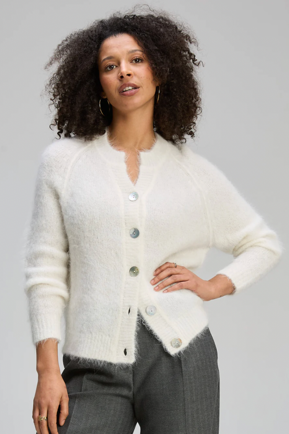 Zaket & Plover - Alpaca Cardi | White - Cardigan - Silvermaple Boutique 