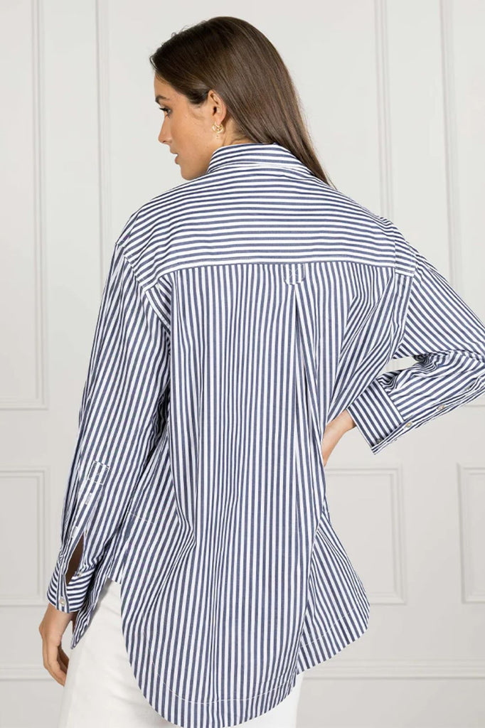 Zjoosh Tatum Striped Shirt | Navy_Silvermaple Boutique