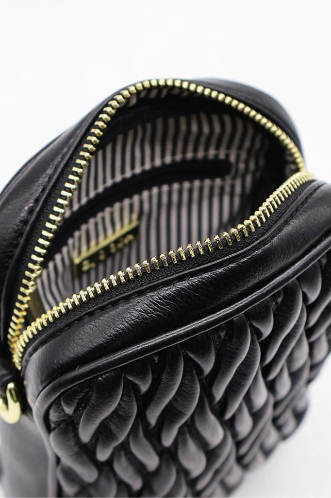 Zjoosh Ava Rouche Cross Body Bag | Black_Silvermaple Boutique