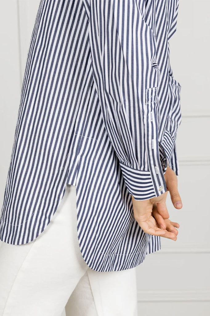 Zjoosh Tatum Striped Shirt | Navy_Silvermaple Boutique