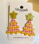 Silvermaple Collection Gifts - Sparkling Christmas Tree Earrings | Pink/Yellow - Earrings - Silvermaple Boutique 