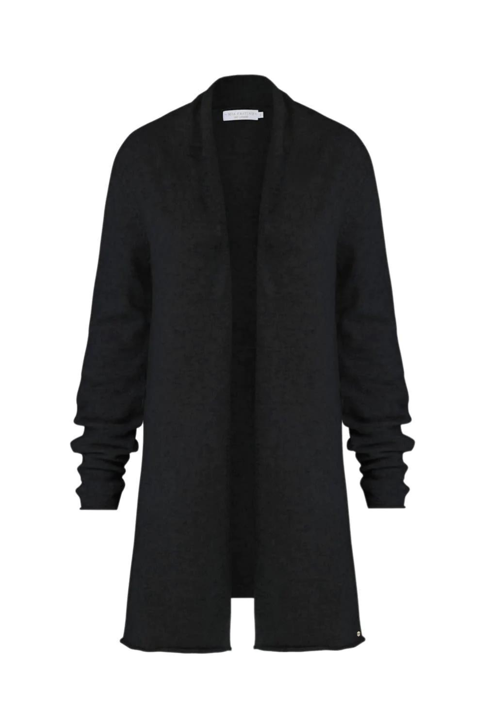 Mia Fratino - Essentials Soft Roll Cardi | Jet Black - Knitwear - Silvermaple Boutique 