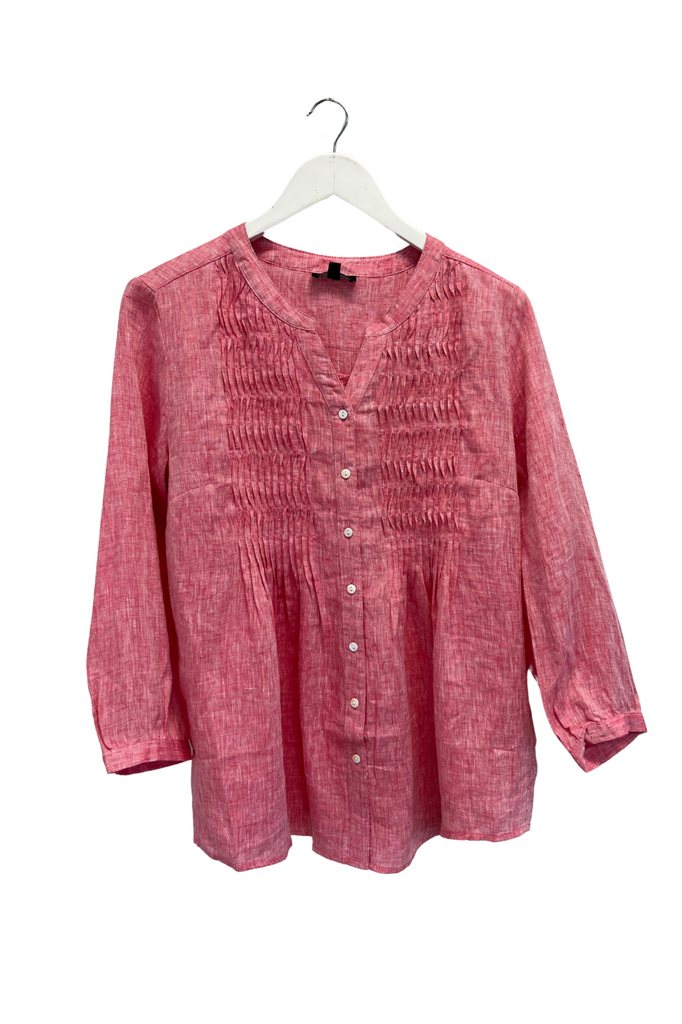 Maglia Pintuck Shirt 3/4 Sleeve | Rose Silvermaple Boutique 
