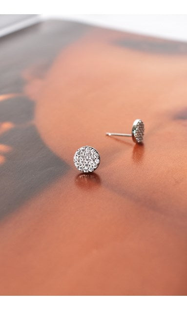 CZ Diamante Stud Earrings | Silver / Crystal - Silvermaple Boutique