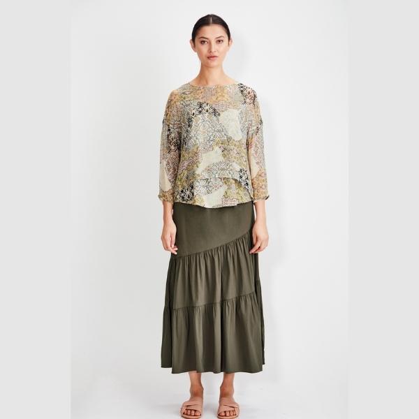 Verge_Acrobat Artful Skirt _Safari_Silvermaple Boutique