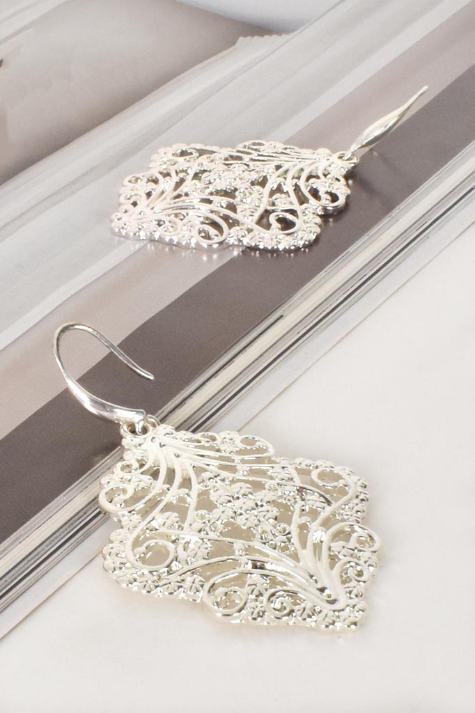 Adorne Celtic Pattern Hook Earrings | Silver_Silvermaple Boutique