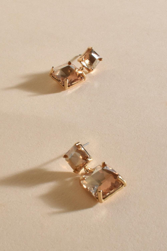 Adorne Lottie Drop Jewel Earrings | Champagne_Silvermaple Boutique