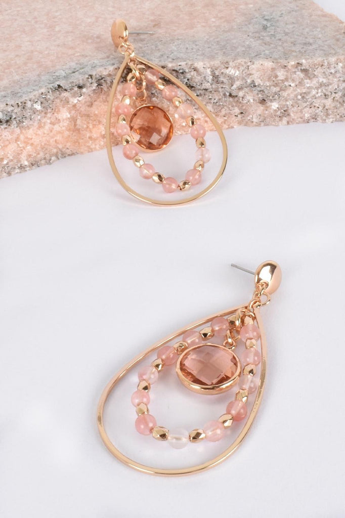Adorne Singapore Girl Beaded Drop Earrings | Blush/Gold_Silvermaple Boutique