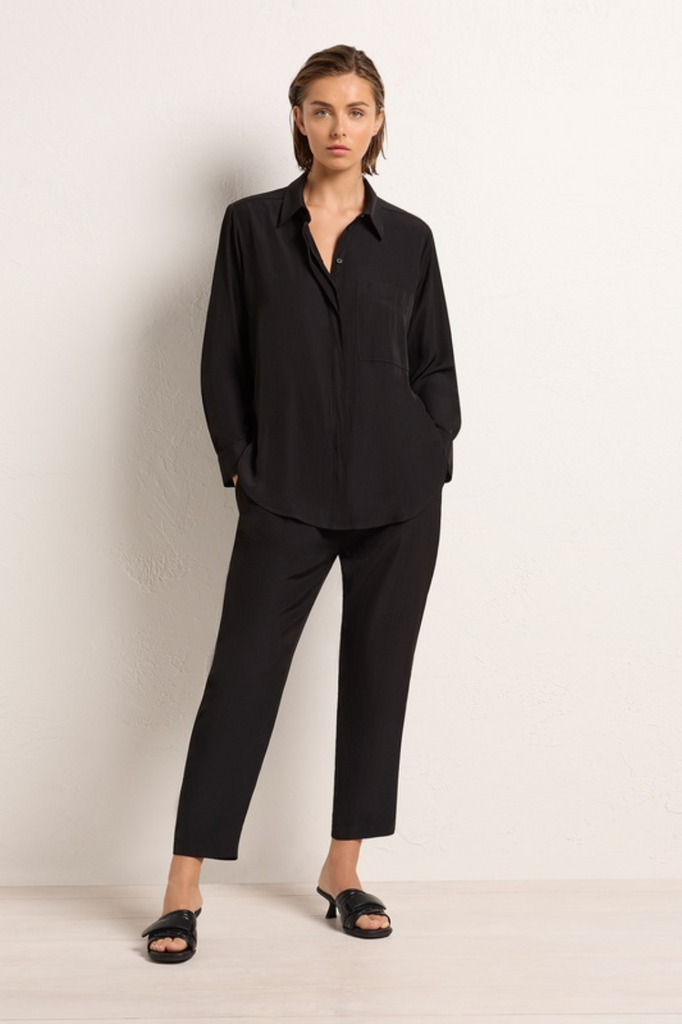 Mela Purdie Single Pocket Shirt | Black | F67 7741_Silvermaple Boutique 