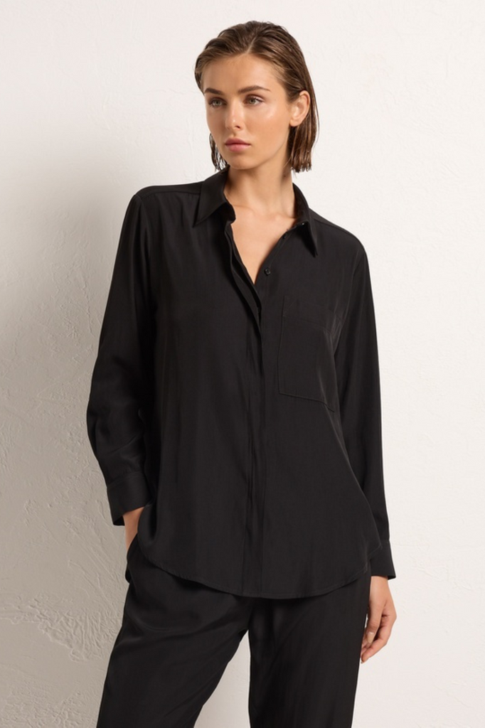 Mela Purdie Single Pocket Shirt | Black | F67 7741_Silvermaple Boutique 