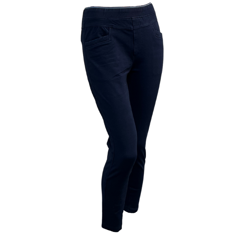Gabriella Frattini Crop 3/4 Lustre Pants | Navy-Gabriella Frattini-Silvermaple Boutique