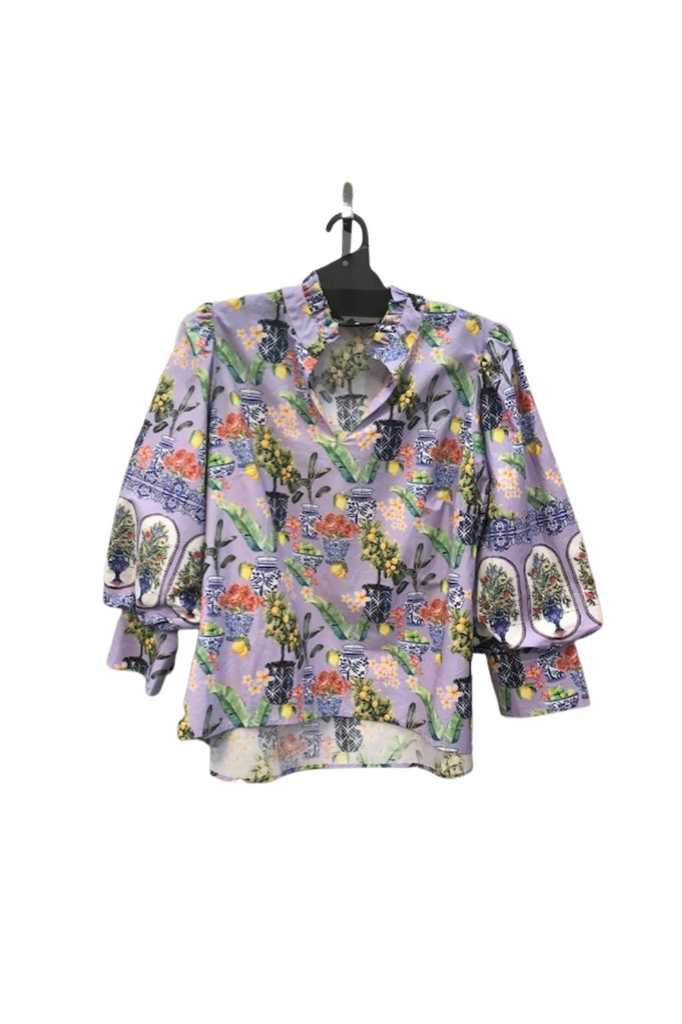 Emily Lovelock Puff Sleeve Top | Lilac | SIilvermaple Boutique