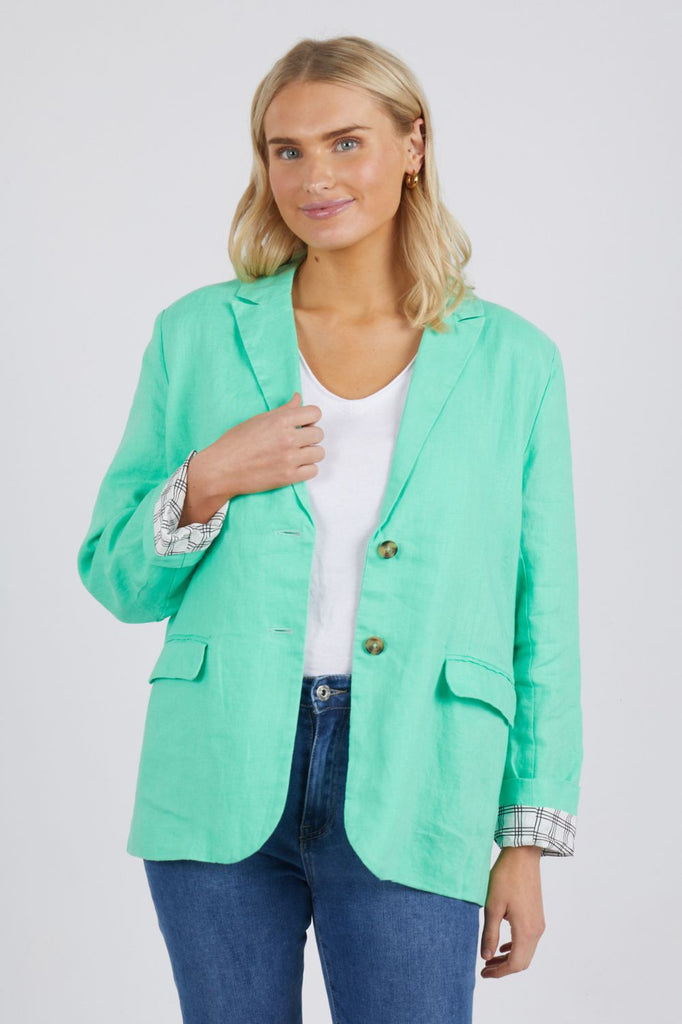 Elm Lifestyle Millie Blazer | Bright Lime Green  | Silvermaple Boutique 