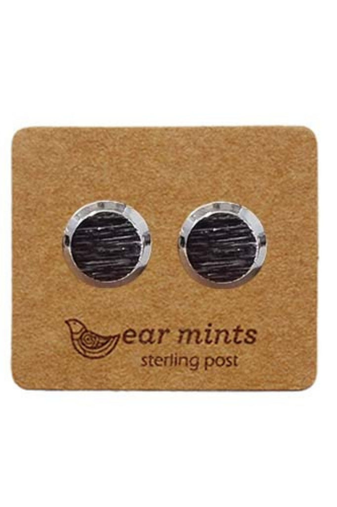 Fabienne Ear Mints Brushed Round Stud | Silver_Silvermaple Boutique