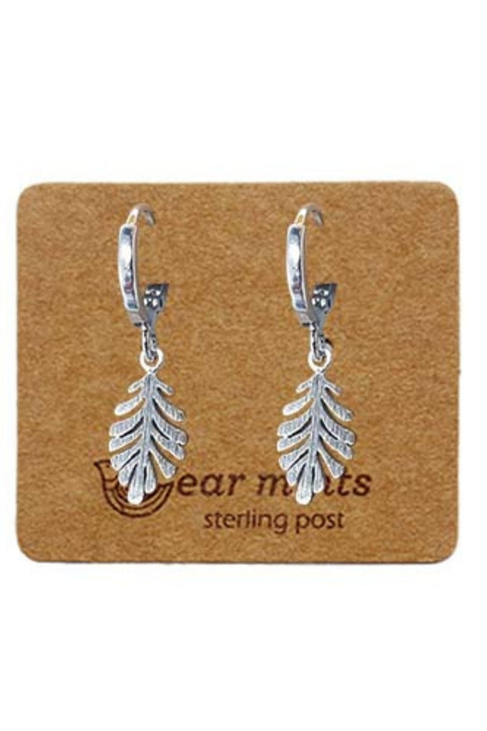 Fabienne Ear Mints Palm Frond Huggie | Silver_Silvermaple Boutique