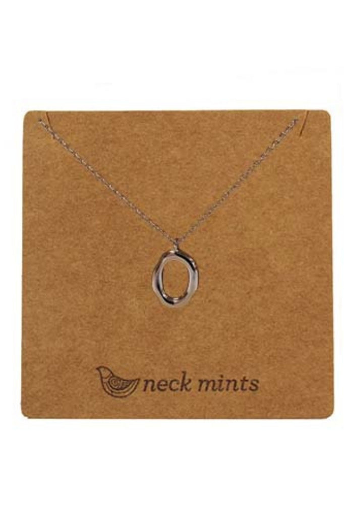 Fabienne Neck Mints Organic Open Oval Necklace | Silver_Silvermaple Boutique