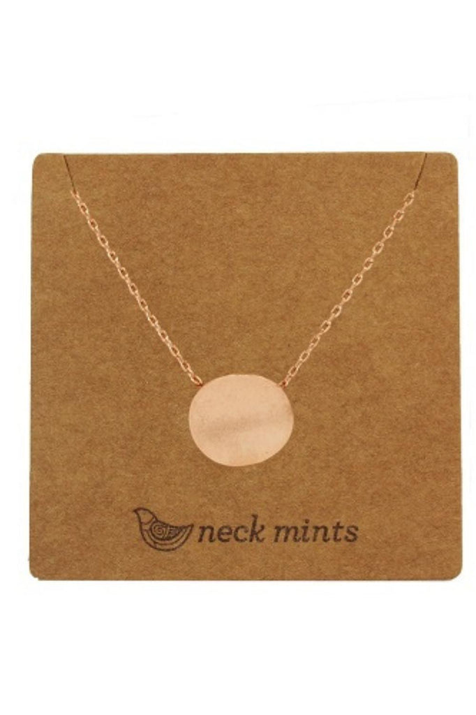 Fabienne Neck Mints Plain Disc Necklace | Rose Gold